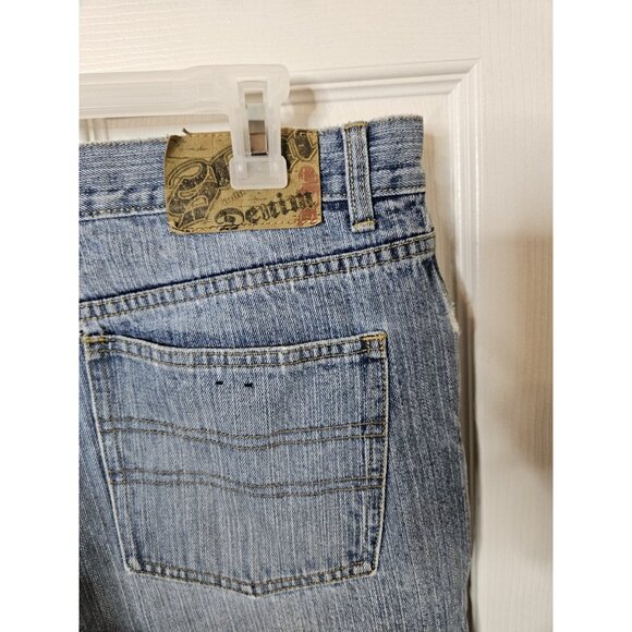 Skin Industry Blue Jeans Mens 36x30 Straight Leg Vtg 90s Button Fly Pink Lady - Picture 10 of 13